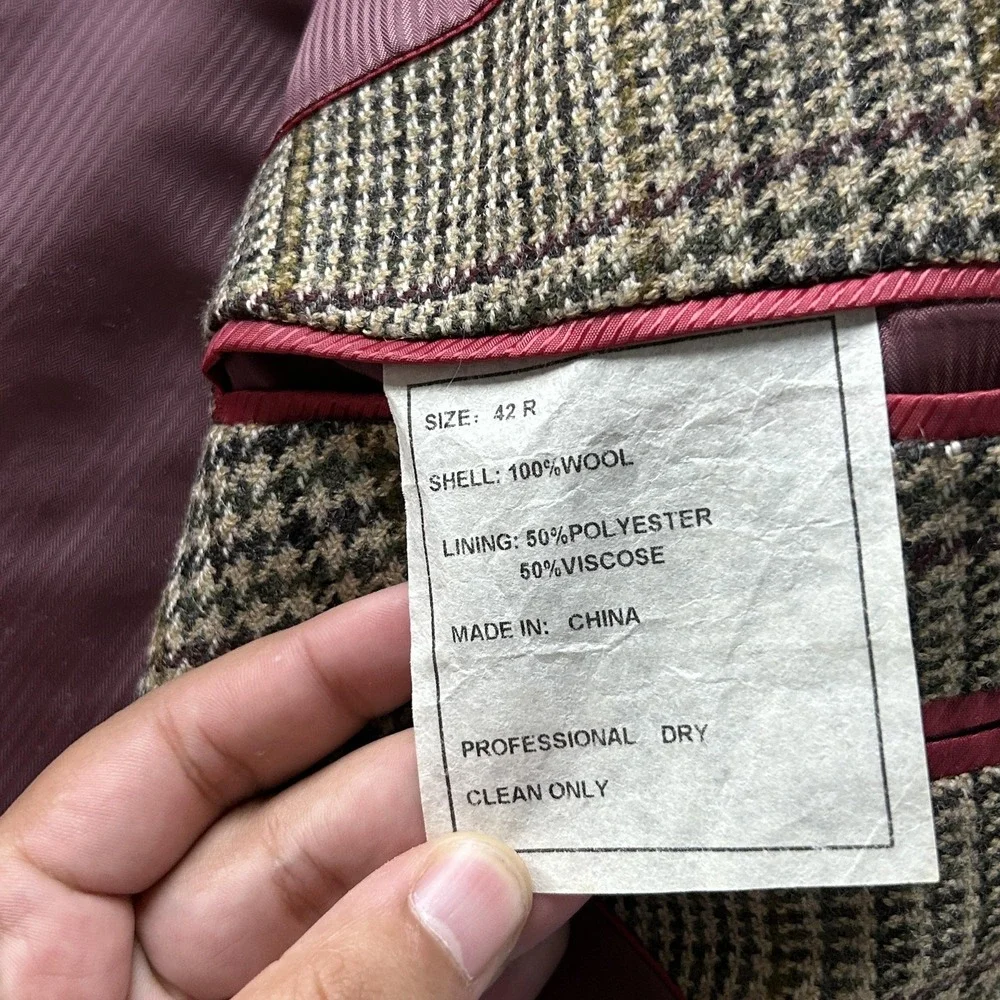 Pendleton Blazer Mens 42R Gray Wool Glen Plaid Sport Coat Jacket Tweed Classic
